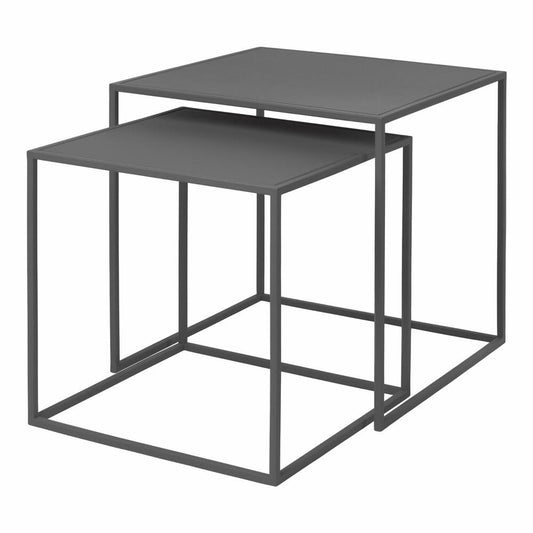 Blomus FERA Set 2 Beistelltische, Beistelltisch, Nebentisch, Stahl pulverbeschichtet, steel gray, 65985