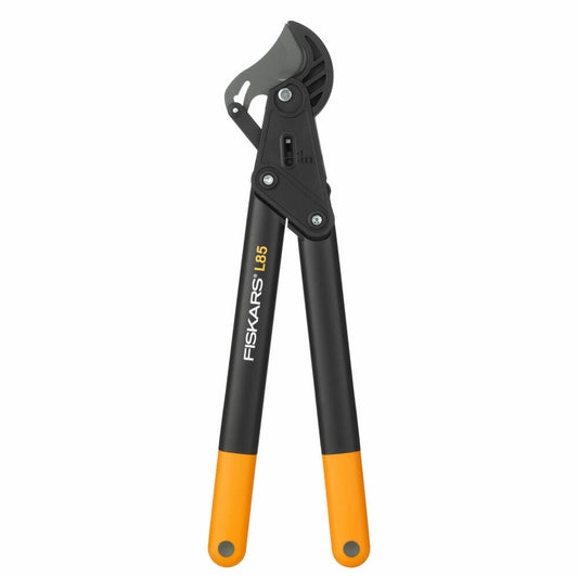 Fiskars PowerStep Astschere Amboss L85, Baumschere, Gartenschere, Gartenzubehör, Stahl, Schwarz / Orange, 57 cm, 1000585