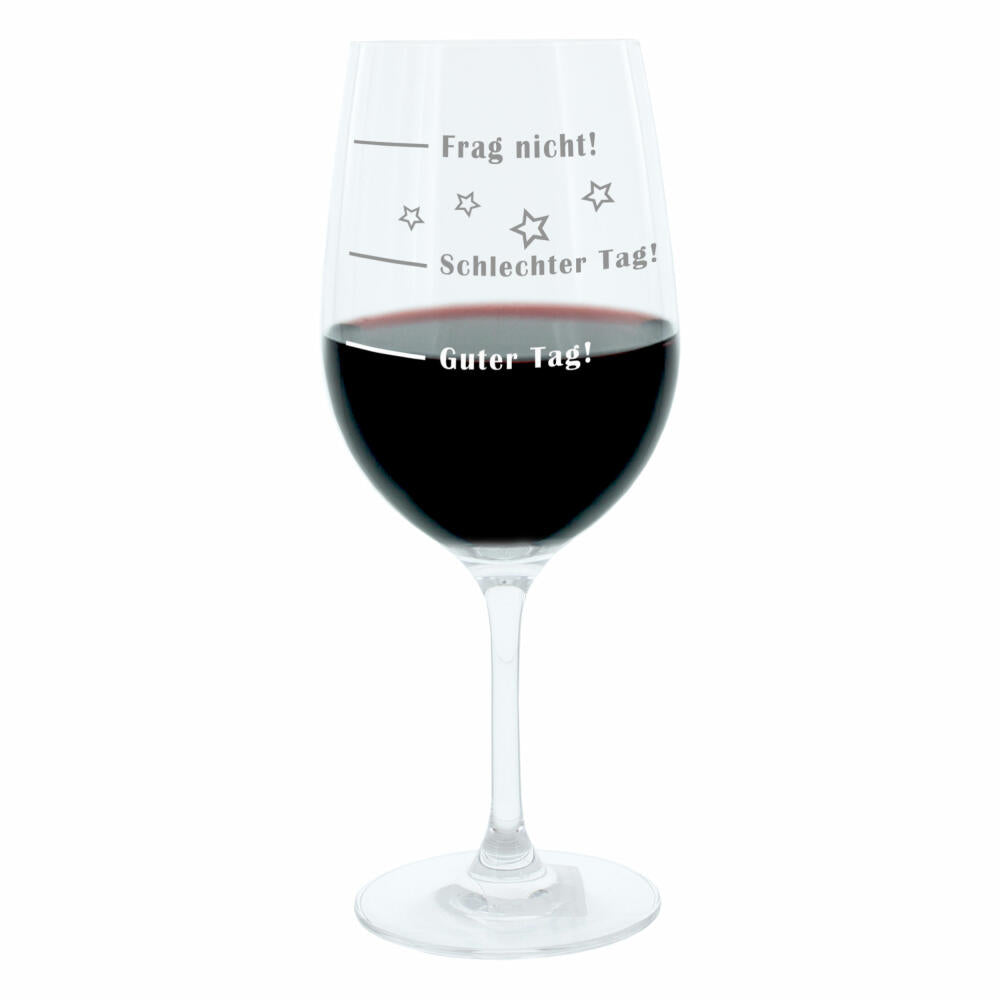 Leonardo wine glass XL, set of 2, Good day!, Bad day!, Don't ask!, mood glass with funny engraving, mood wine glass, 610 ml