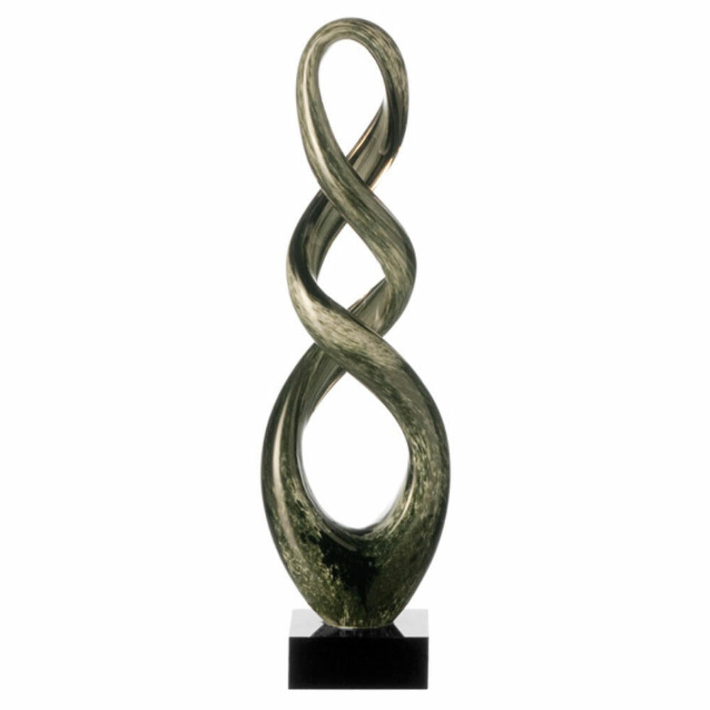 Leonardo Turn Skulptur, Glasskulptur, Dekoration, Dekoskulptur, Glasobjekt, grau / schwarz, 39 cm, 64109