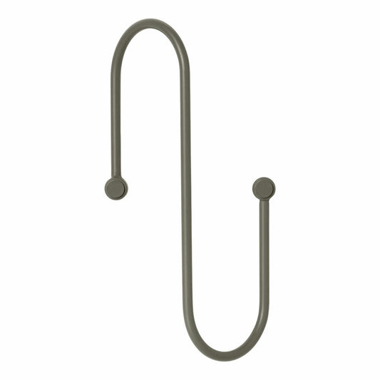 Blomus CURL Garderobenleiste, Hakenleiste, Garderobe, Stahl pulverbeschichtet, Steel Gray, 14 cm, 65919