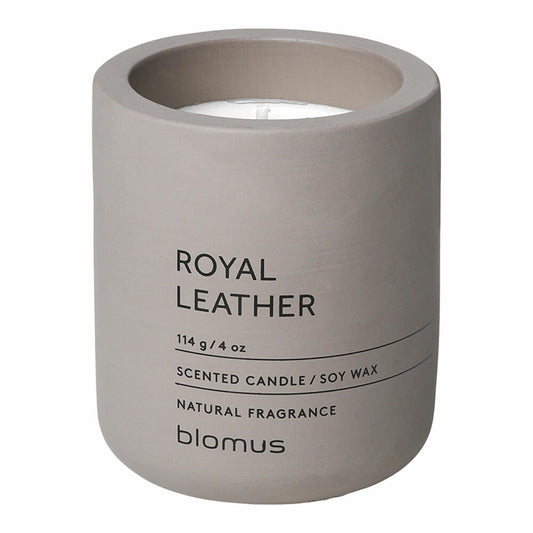 Blomus FRAGA Duftkerze Royal Leather, Duft Kerze, Candle, Beton, satellite, 8 cm, 65950