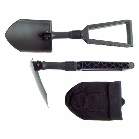 Fiskars Klappspaten, Spatenschaufel, Gartenschaufel, Gartenzubehör, Stahl, Schwarz, 24.5 cm, 1000621