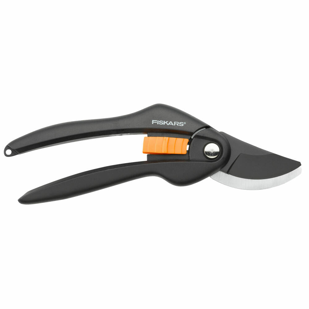 Fiskars SingleStep Bypass Pruner P26, Garden Scissors, Outdoor Scissors, Garden Accessories, Steel, Black / Orange, 20 cm, 1000567