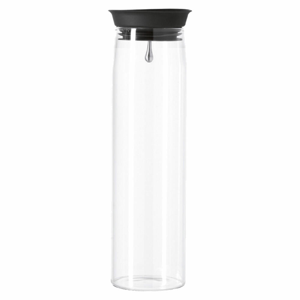 Leonardo Brioso water carafe, carafe, jug, handmade, clear glass, silicone lid, material mix, 1000 ml, 50848