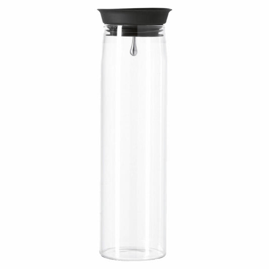 Leonardo Brioso water carafe, carafe, jug, handmade, clear glass, silicone lid, material mix, 1000 ml, 50848