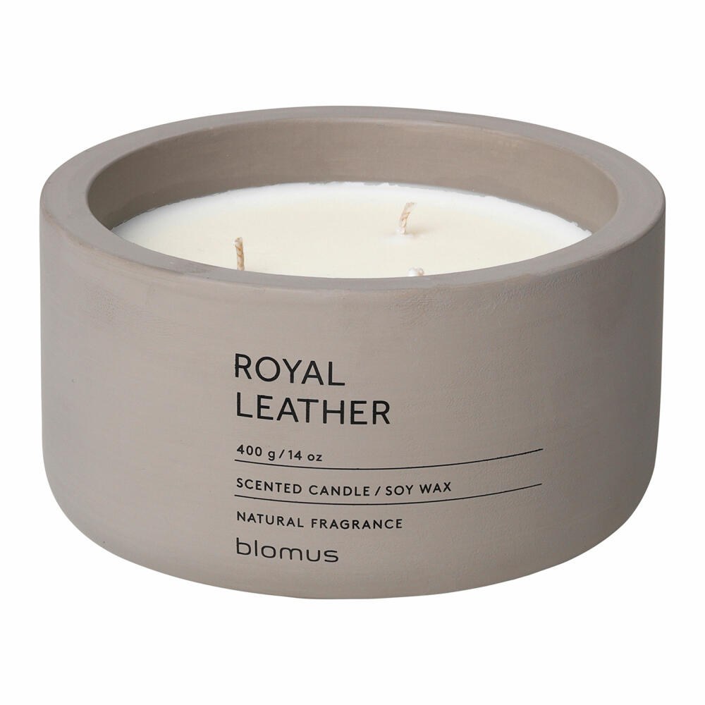 Blomus FRAGA Duftkerze Royal Leather, Duft Kerze, Candle, Beton, Satellite, 7 cm, 65961