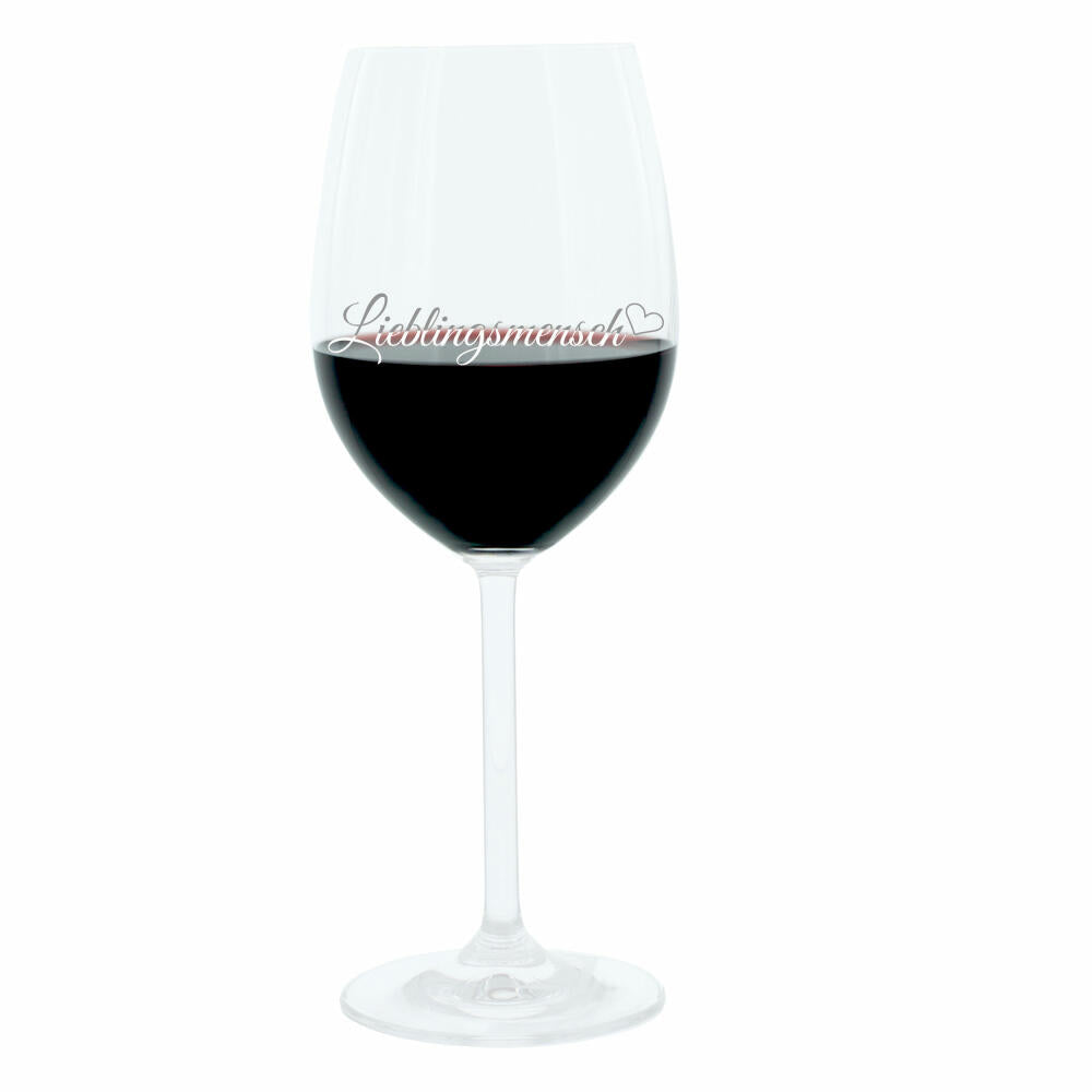 Leonardo Weinglas 400 ml, Lieblingsmensch, Geschenk Stimmungsglas mit lustiger Gravur, Moodglas, 22 cm