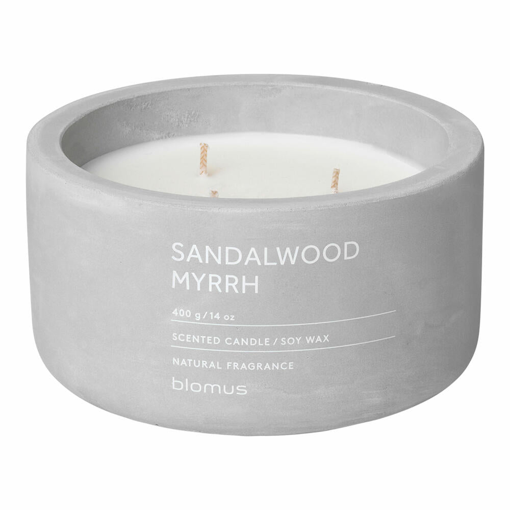 Blomus FRAGA Duftkerze Sandalwood Myrrh, Duft Kerze, Candle, Beton, micro chip, 7 cm, 65957