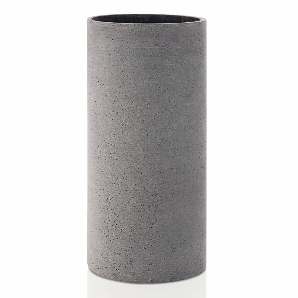 Blomus COLUNA Vase L, Dekovase, Blumenvase, Zylindervase, Polyresin, Dunkelgrau, 29 cm, 65627