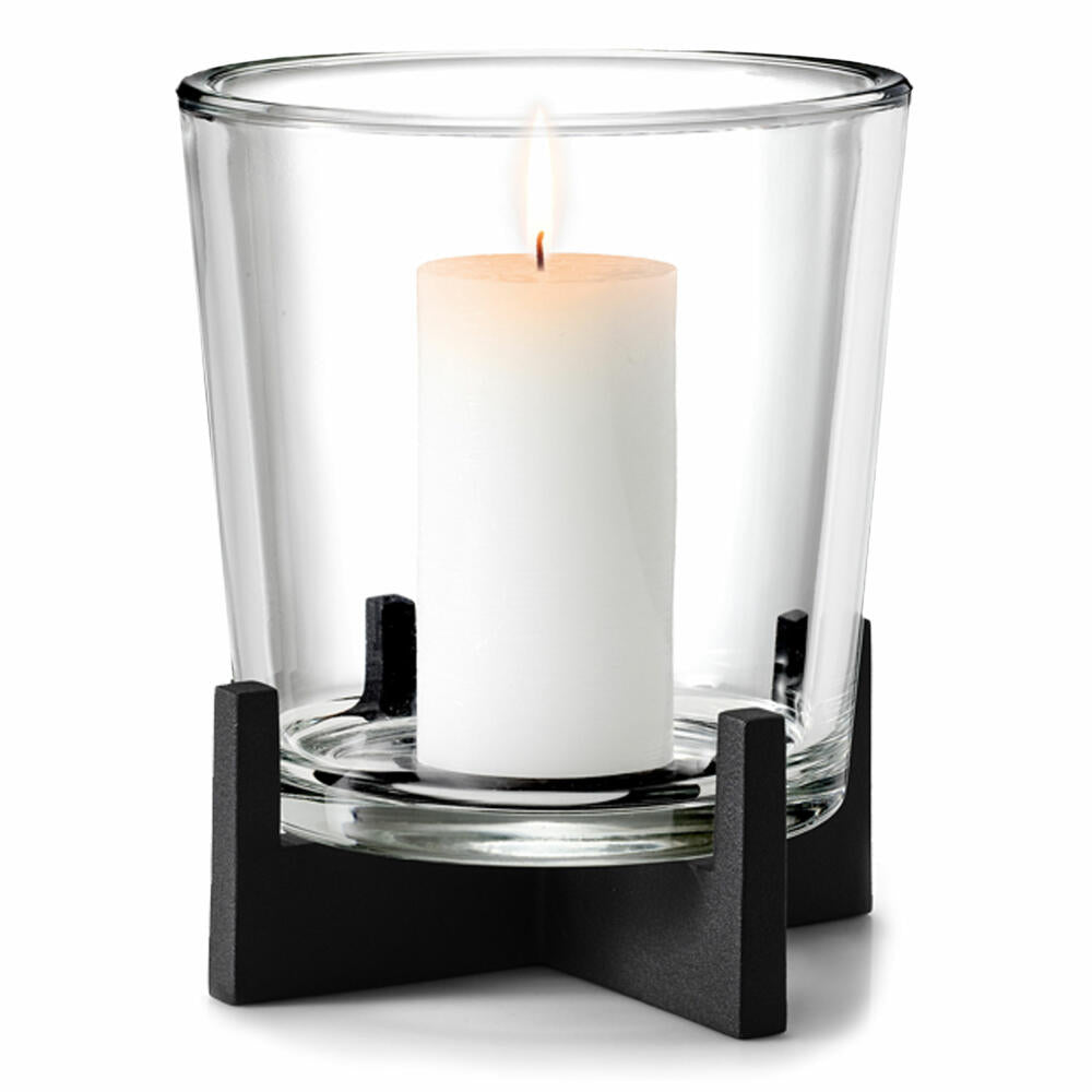 Blomus Nero Windlicht, Kerzenhalter, Dekoration, Kerzenständer, Stahl / Glas, Flöz Design, 23 cm, 65552