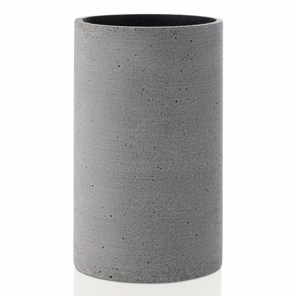 Blomus COLUNA Vase S, decorative vase, flower vase, cylinder vase, polyresin, dark gray, 20 cm, 65625