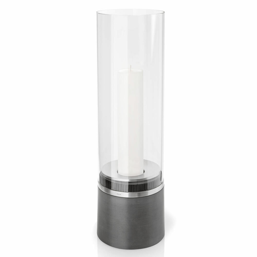 Blomus Windlicht mit Kerze Piedra, Kerzenhalter, 60 cm hoch, Edelstahl / Glas / Polystone, 65275