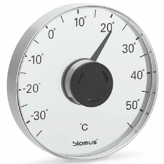 Blomus Fensterthermometer Grado, Thermometer mit Celsius Skala, selbstklebend, Edelstahl, 65246