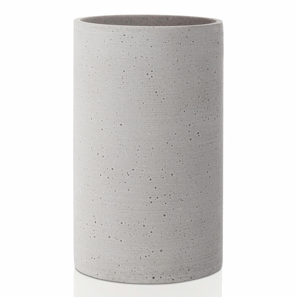Blomus COLUNA Vase S, decorative vase, flower vase, cylinder vase, polyresin, light gray, 20 cm, 65595