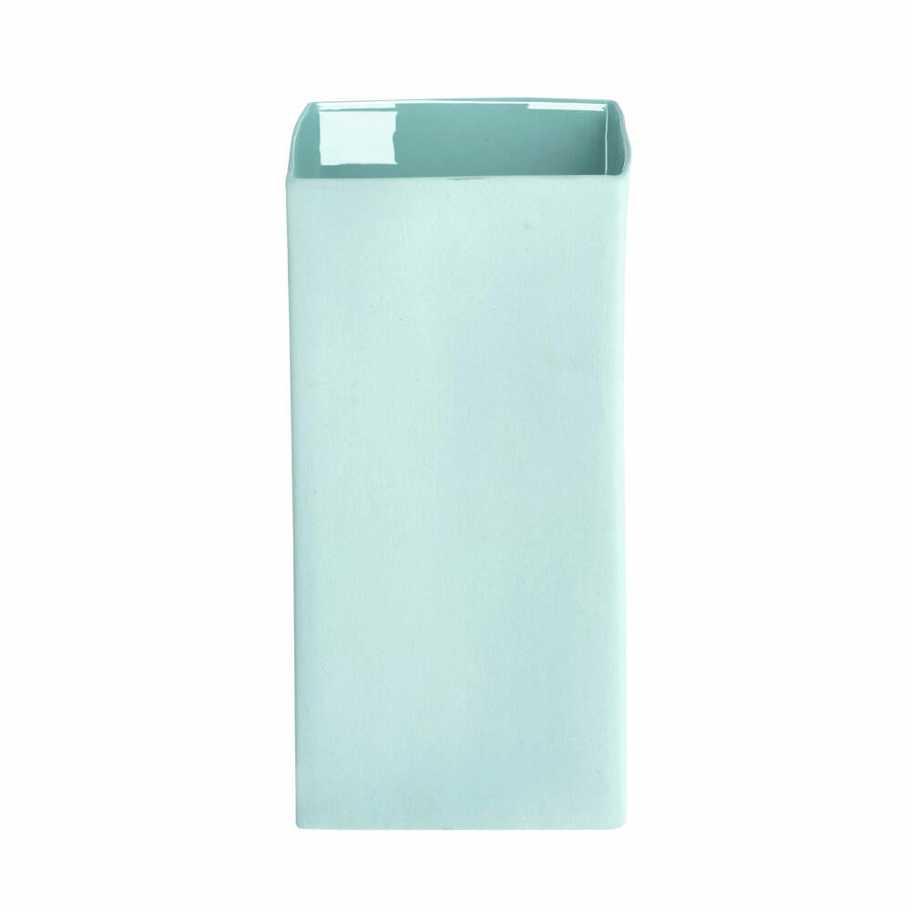 ASA Selection Cube Blue Vase, Blumenvase, Blumentopf, Tischvase, Keramikvase, Keramik, Aqua, 18 cm, 46021108