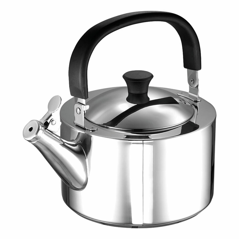 Schulte-Ufer Cindy whistling kettle with swivel handle, kettle, kettle, stainless steel, 18 cm, 68044-18