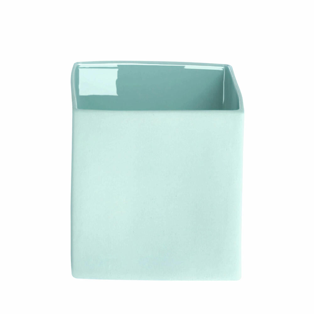ASA Selection Cube Blue Übertopf, Blumenvase, Blumenkübel, Topf, Dekoration, Keramik, Aqua, 6 cm, 46025108