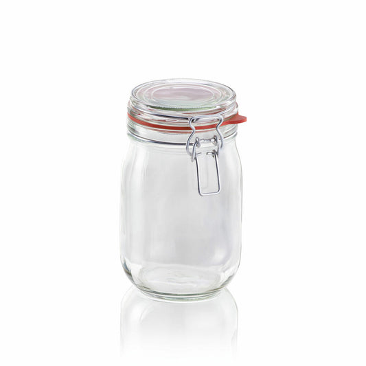 Leifheit wire-clip jar 1.14 L, jam jar, glass, preserving jar, 3193