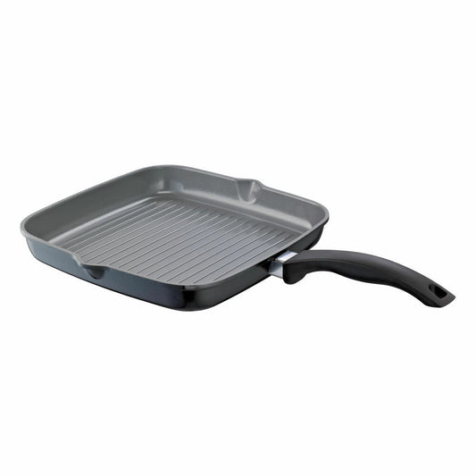 Schulte-Ufer Green Life Grillpfanne, Pfanne, Aluminiumguss, Schwarz, 28 x 28 cm, 1807-28 i