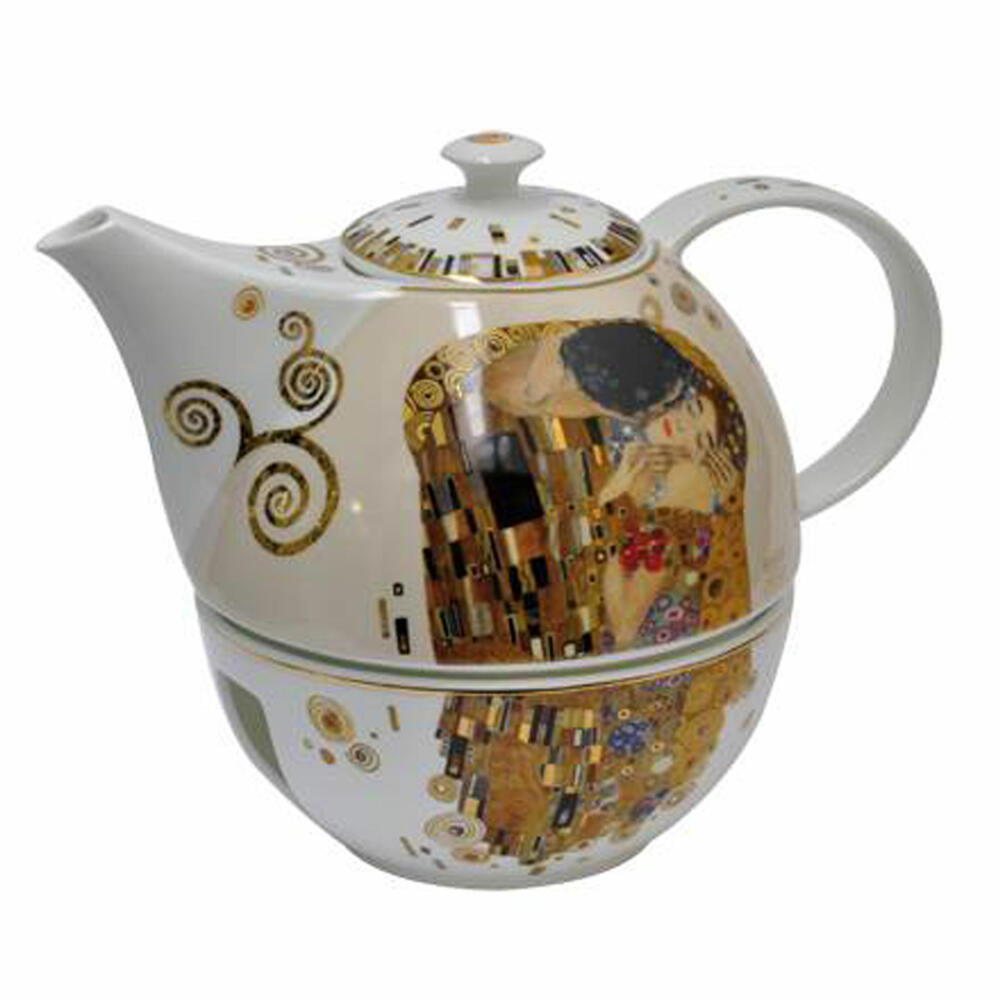 Goebel Teapot with Warmer Gustav Klimt - The Kiss, Tea Pot, New Bone China, 67013611