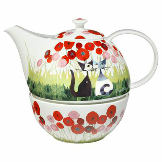 Goebel teapot with warmer Rosina Wachtmeister - Innamorati tra i papaveri, tea pot, New Bone China, 66860631