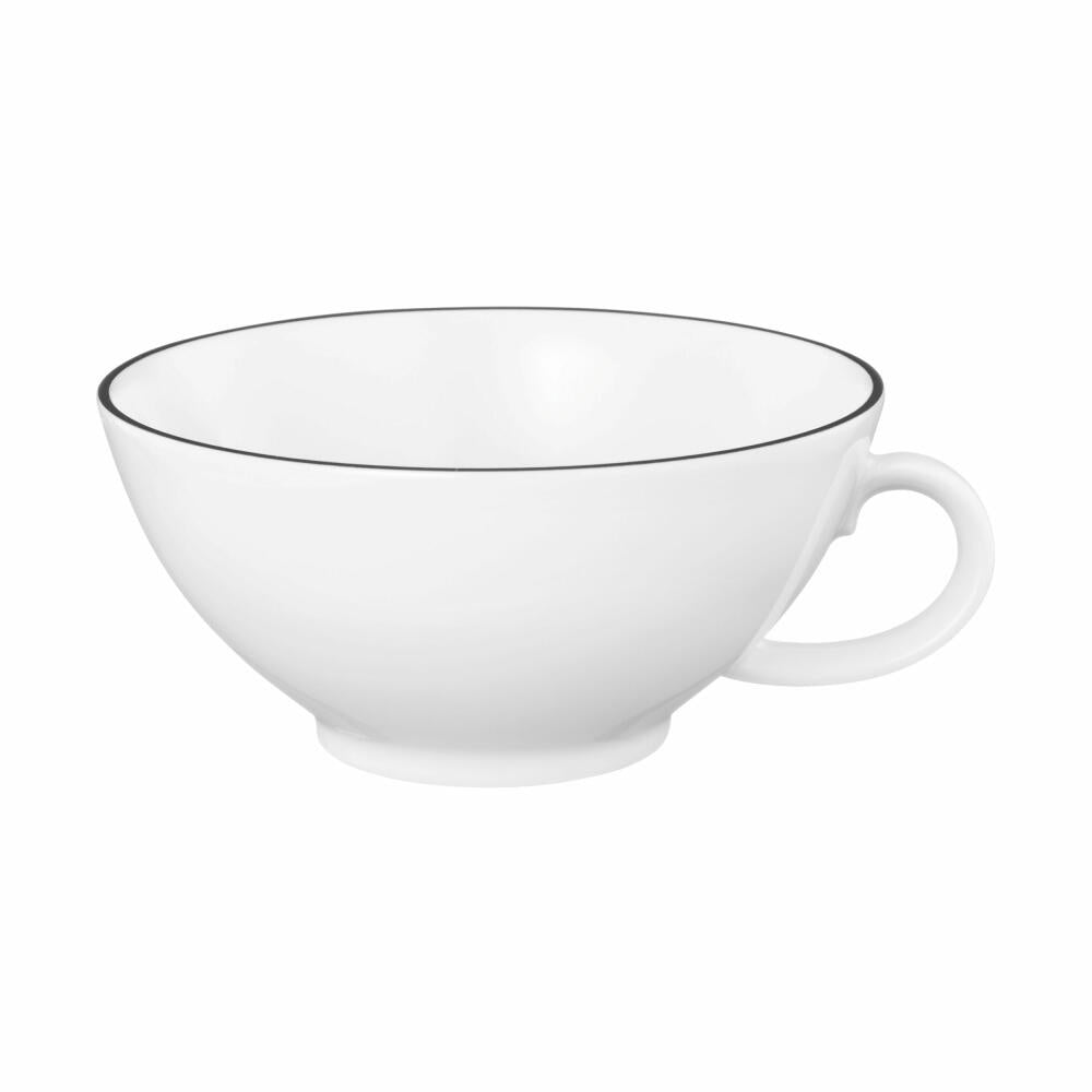 Seltmann Weiden Lido teacup, tea cup, coffee cup, porcelain, Black Line, 140 ml, 001.741626