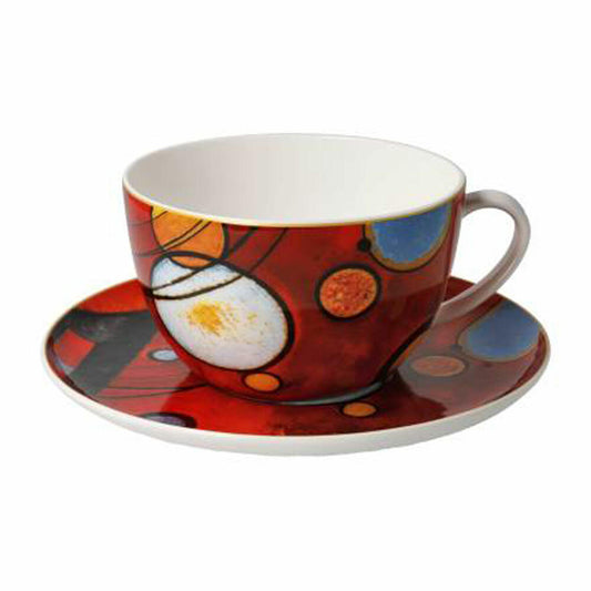 Goebel Milchkaffeetasse Kandinsky - Schweres Rot, Tasse, Kaffeetasse, Teetasse, Fine Bone China, 67075031