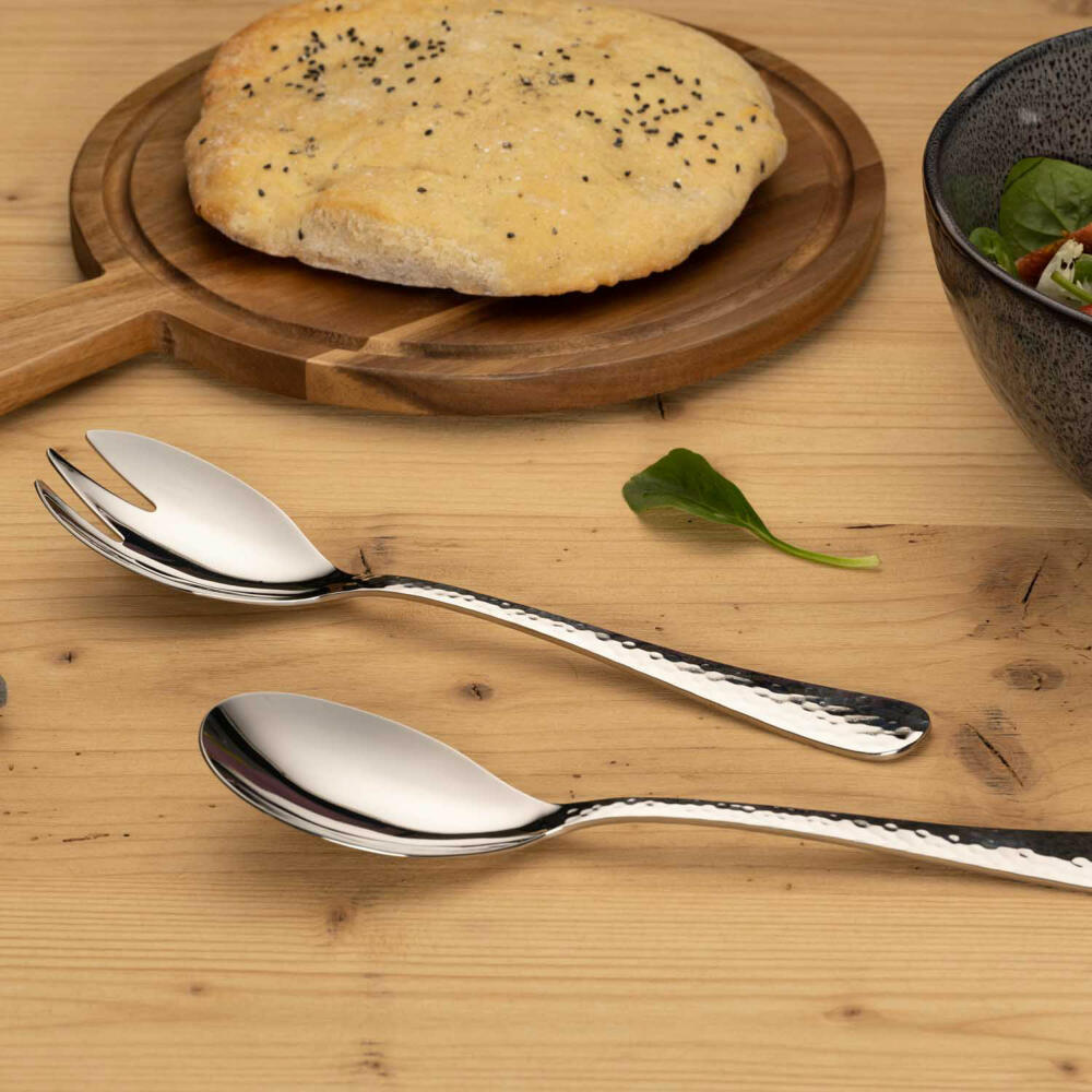 Leonardo Salatbesteck Matera 2-tlg., Salatlöffel, Salatgabel, Edelstahl 18/10, Silberfarben, 071065