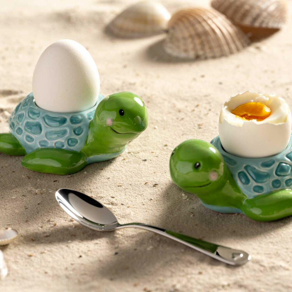 Leonardo Egg Cup Bambini Avventura Turtle, Breakfast Egg Cup, Ceramic, Multi-Coloured, 077406