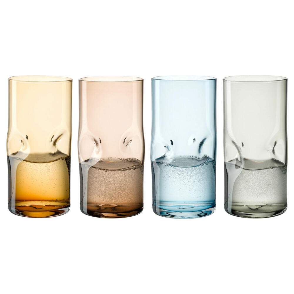 Leonardo drinking glasses set Vesuvio 4-pcs., drinking cup, soda-lime glass, multicolored, 330 ml, 077380