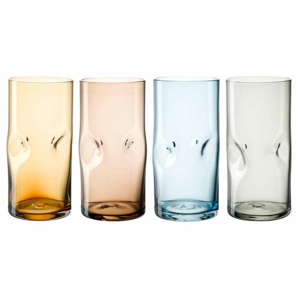 Leonardo drinking glasses set Vesuvio 4-pcs., drinking cup, soda-lime glass, multicolored, 330 ml, 077380