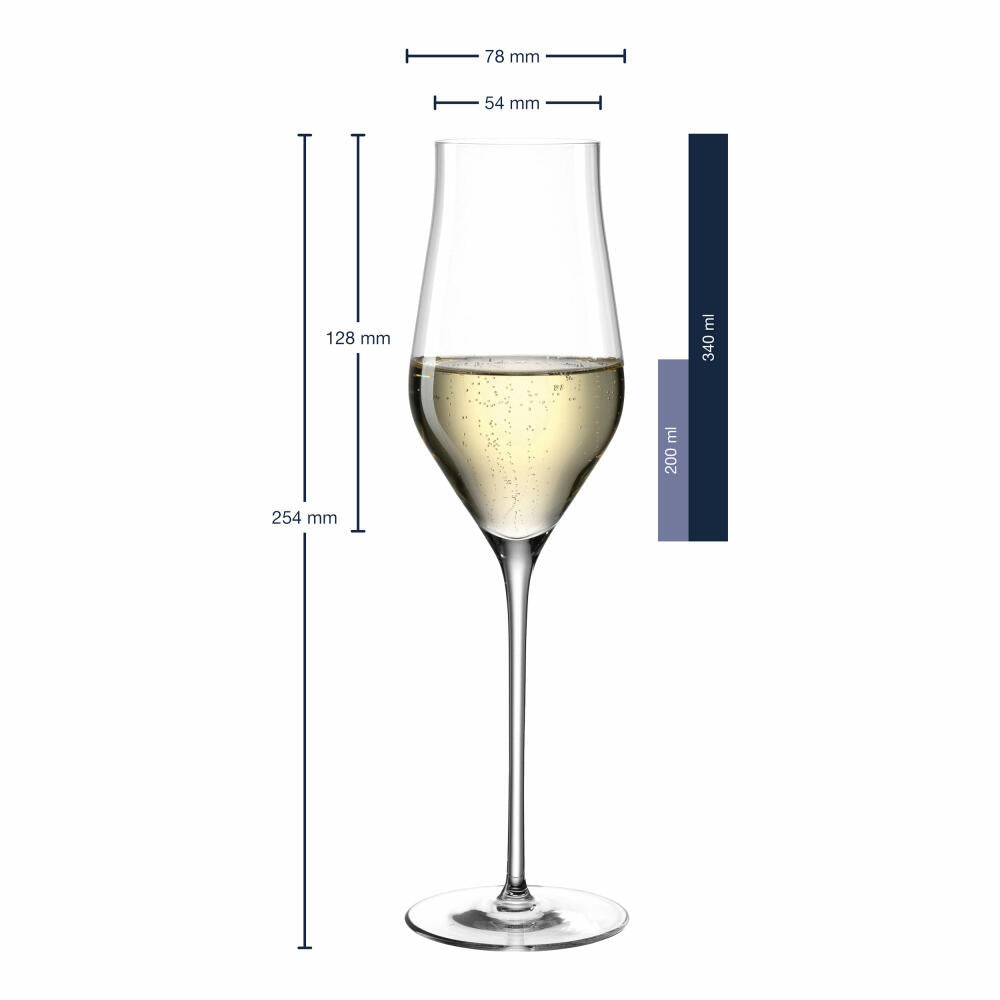 Leonardo Champagnerglas Brunelli, Schaumweinglas, Kristallglas, klar, 340 ml, 066408