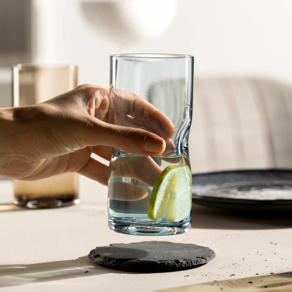 Leonardo drinking glass Vesuvio, drinking cup, soda-lime glass, blue, 330 ml, 077378