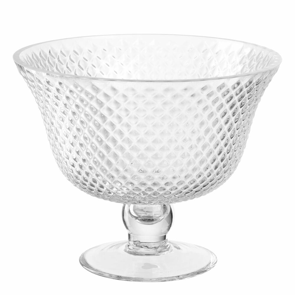 Leonardo Schale Poesia auf Fuß, Glasschale, Dekoschale, Obstschale, Kalk-Natron Glas, 19.5 cm, 076435