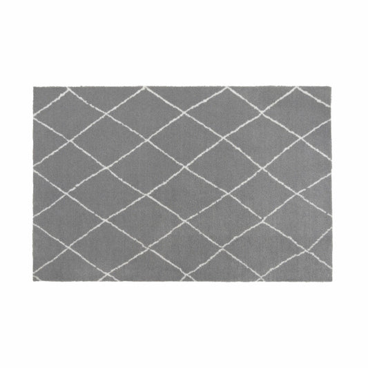 Gift Company Washables Diamond Pattern, Washable Doormat, Foot Mat, Polyamide / Latex Gel Foam Backing, Grey, 80 x 120 cm, 1093504004