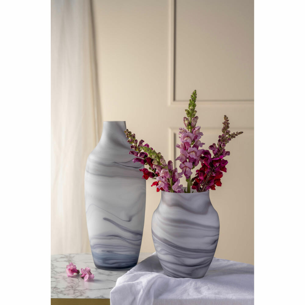 Leonardo vase Poesia marble look, flower vase, decorative vase, glass vase, soda-lime glass, H 40 cm, 076437