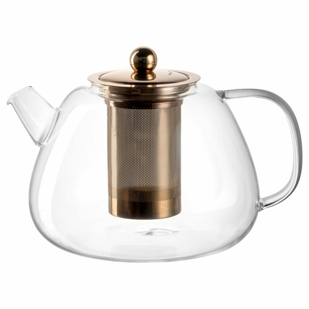 Leonardo teapot Tè per Te, pot with strainer insert, glass, metal, clear, 1.5 L, 077384