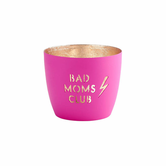 Gift Company Windlicht Madras Bad moms club M, Teelichthalter, Kerzenhalter, Eisen, Neon Pink, Gold, 8.5 cm, 1091804082