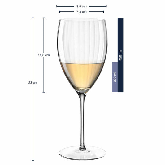 Leonardo Weißweinglas Poesia, Weißwein Glas, Weinglas, Kristallglas, Klar, 450 ml, 069164