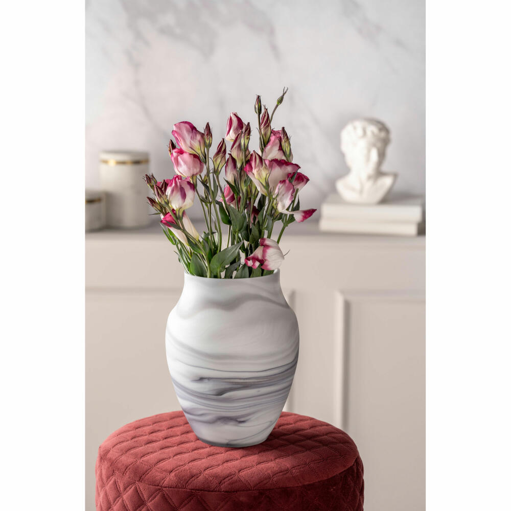 Leonardo vase Poesia marble look, flower vase, decorative vase, glass vase, soda-lime glass, H 22.5 cm, 076436