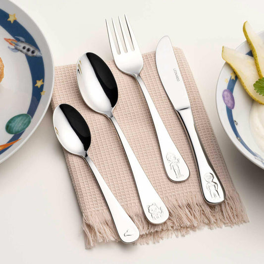 Leonardo children's cutlery Bambini Avventura 4-piece, stainless steel 18/10, silver-colored, 070800