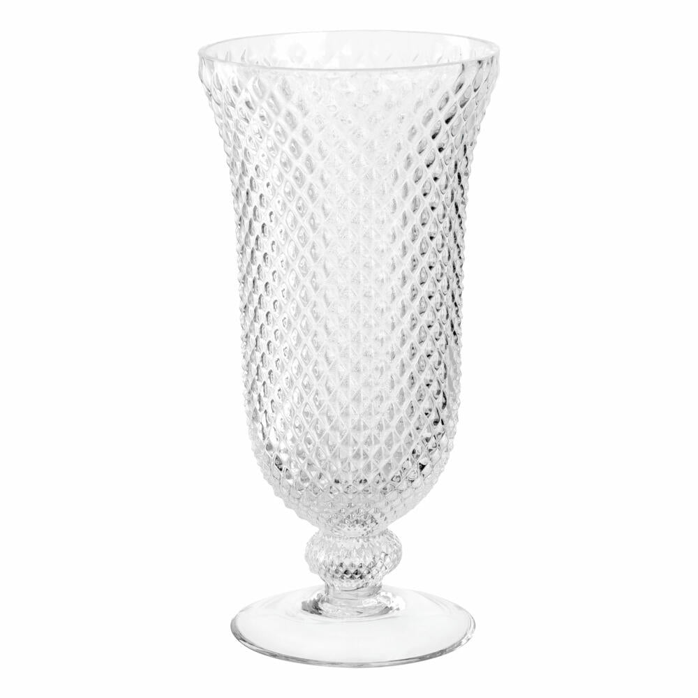 Leonardo Vase Poesia on foot, flower vase, decorative vase, glass vase, soda-lime glass, clear, H 30 cm, 076433