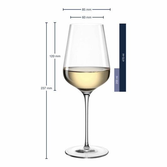 Leonardo Riesling glass Brunelli, white wine glass, wine glass, crystal glass, clear, 470 ml, 066409