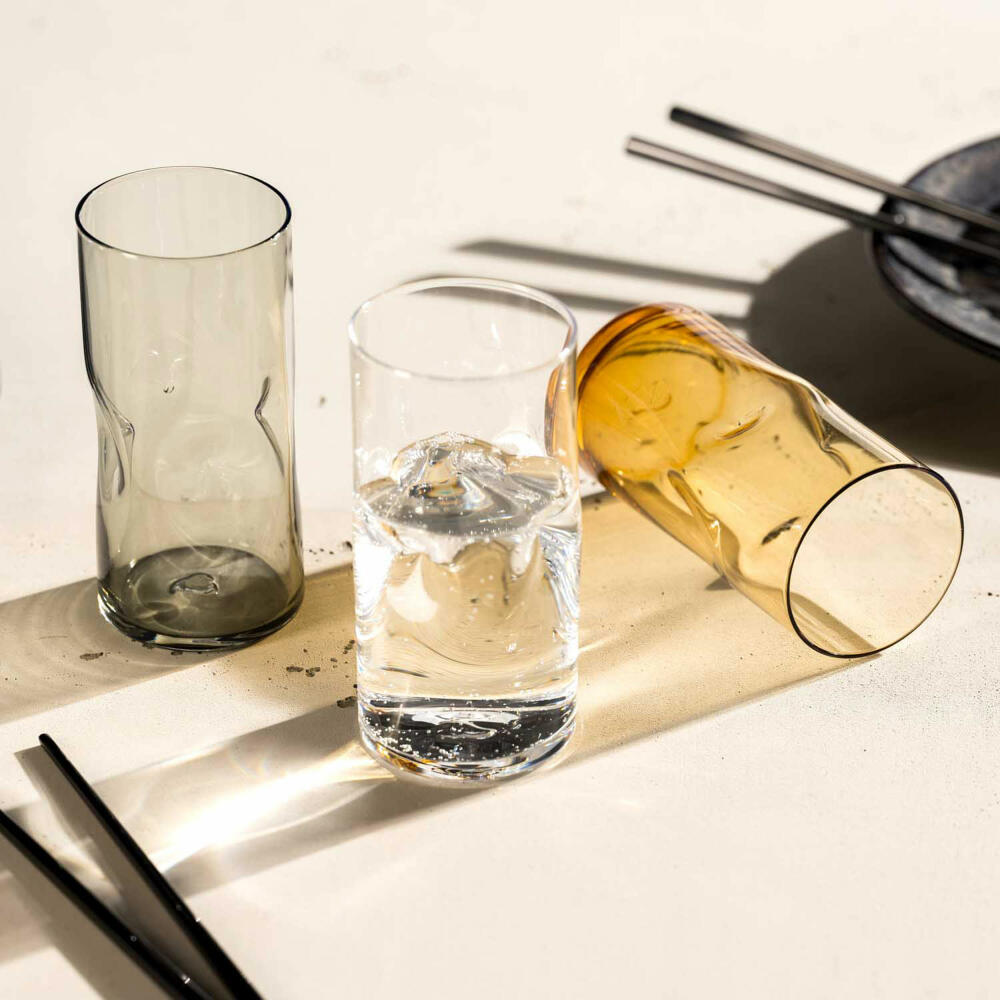 Leonardo Trinkglas Vesuvio, Trinkbecher, Kalk-Natron-Glas, Grau, 330 ml, 077379