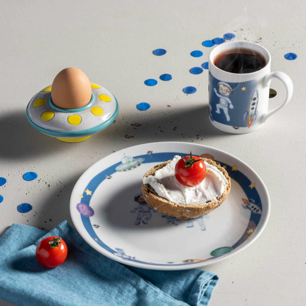 Leonardo Egg Cup Bambini Avventura Ufo, Breakfast Egg Cup, Ceramic, Multi-Coloured, 077405