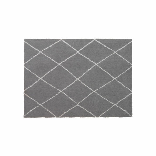Gift Company Washables Rautenmuster, Waschbare Fußmatte, Fuß Matte, Polyamid / Latex Gel-Schaumrücken, Grau, 66 x 90 cm, 1093503004