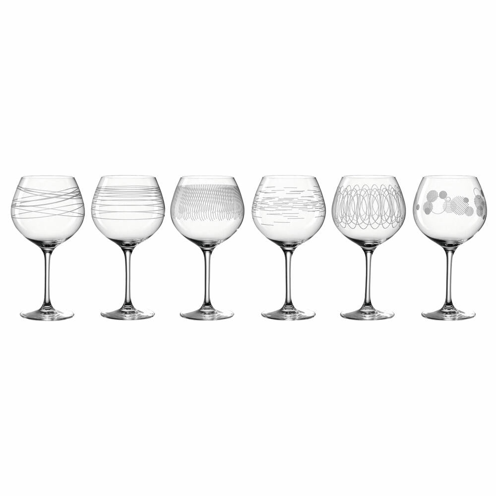 Leonardo Burgunderglas CASELLA 6er-Set mit Diagravur, Kristallglas, Klar, 240 ml, 061800