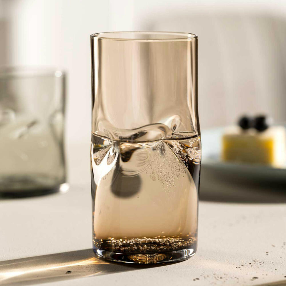 Leonardo drinking glass Vesuvio, drinking cup, soda-lime glass, brown, 330 ml, 077377
