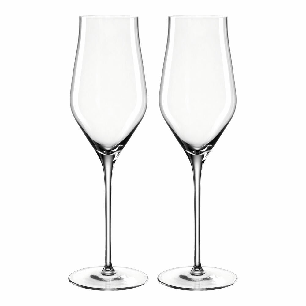 Leonardo Champagnergläser Brunelli 2er Set, Schaumweingläser, Kristallglas, klar, 340 ml, 066418